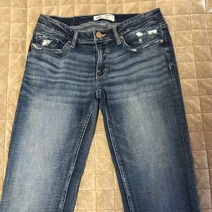 BKE Distressed Blue Bootcut Jeans
